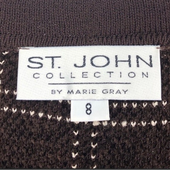St. John Brown and Tan Square Button Down Cardigan - Picture 7 of 11